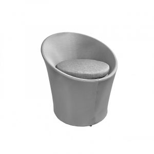 Fauteuil de jardin rond en aluminium et rev&ecirc;tement textil&egrave;ne - kimi