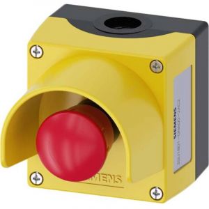 Siemens - 3SU18010NA002AC2 3SU1801-0NA00-2AC2 Bouton champignon en boîtier, avec collerette de protection jaune décrochage par rotation 1 pc(s)