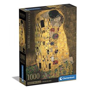 Image de Clementoni Museum Collection Klimt, The kiss-1000 Pièces-Puzzle, Divertissement pour Adultes-Fabriqué en Italie, 39790