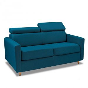 Italian Spirit Canapé convertible express 140 MONCEAU matelas 20cm sommier métal Twist bleu pétrole