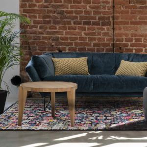 Nazar Tapis Salon Moderne en laine artificielle Bleu Pétrole 200X290