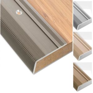 Glory Profilés de bord d'escalier autocollants ou pré-percés avec matériel de montage –Aluminium anodisé Forme: L Bronze foncé M 100 cm