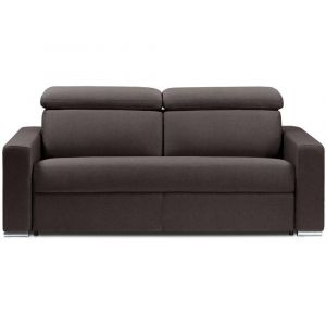 Image de Inside75 Canap&eacute; convertible PASSION matelas 15cm syst&egrave;me rapid'express sommier lattes 140cm tissu microfibre marron