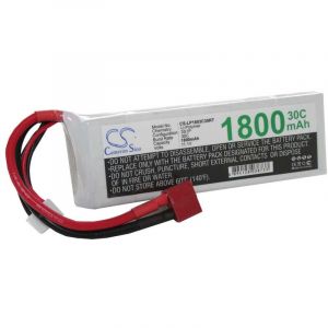 Vhbw Batterie Li-Polymer LiPo 1800mAh 11.1V pour modélisme RC - divers modèles réduits : voitures de course, hélicoptères, avions, bateaux etc