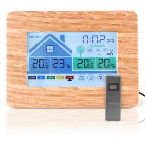 Fishtec - Station Confort Intelligente 'Wood' - Écran Tactile - Niveaux de Confort Intérieur et Extérieur