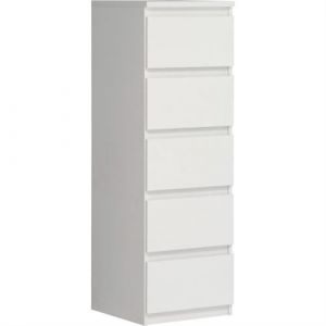 Commode Meuble CHELSEA 5 tiroirs L 41 8 P 42 2 H 128 1 cm Décor mat