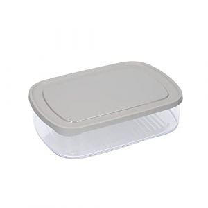 Master class MasterClass Boîte de rangement pour réfrigérateur avec couvercle, grand récipient hermétique pour morceaux de fromage et tranches avec couvercle gris pour réfrigérateur et congélateur, 1700 ml