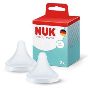 Nuk Perfect Match Learner Pailles pour biberon d&rsquo;apprentissage | 8 mois et plus | Pailles anti-fuites pour gobelet d&rsquo;apprentissage | Silicone | Lot de 2