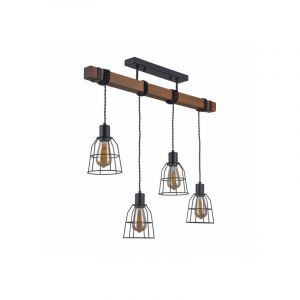 Italux Luminaire Center Suspension industrielle et r&eacute;tro Reda Noir mat