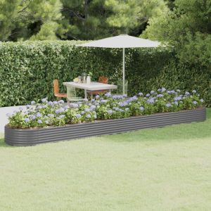 VidaXL Jardini&egrave;re de jardin Acier enduit de poudre 544x100x36 cm Gris