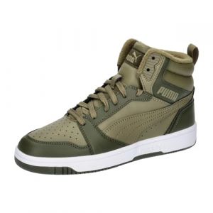 Puma Rebound V6 Mid WTR Jr Basket, Alpine Snow Sand Dune Blanc, 37.5 EU