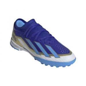 Adidas Chaussure X Crazyfast Messi League Turf - Lucid Blue / Blue Burst / Cloud White, Lucid Blue / Blue Burst / Cloud White - Taille 35 1/2