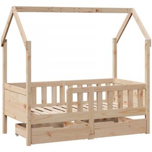 VidaXL Cadre de lit enfant avec tiroirs sans matelas 70x140 cm bois