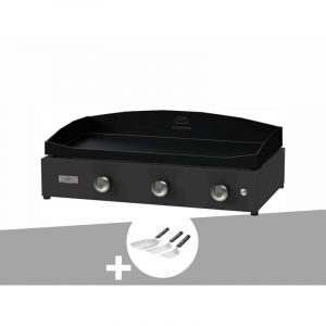 Le Marquier Plancha Pure 375 noire gaz + Kit 3 spatules