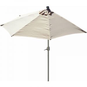 Décoshop26 Demi parasol semi-circulaire balcon terrasse uv 50+ polyester/aluminium 3kg avec une portée de 300 cm crème sans support 040003838