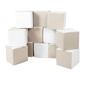 Lot cubes XXL mousse 12 pcs blanc, cappuccino