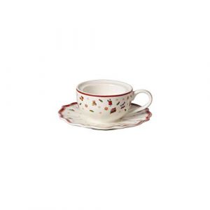 Image de Villeroy & Boch Toy’s Delight Decoration support pour bougie chauffe-plat en forme de tasse à café, blanc/rouge, 9,8 x 9,8 x 4 cm