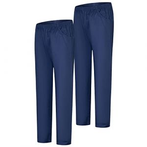 Image de Misemiya - Pack 2 Pcs - Pantalon SANITAIRE Unisex - Uniformes MEDICALES Uniformes SANITAIRES Pantalon DE Travail - Réf 8312 * 2 pcs - 4XL, Bleu Marine 21