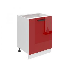 Meuble Cuisine Bas sans Plan de Travail sd i Meubles de Cuisine - Taille: 51,6 x 60 x 82 cm i Petit Meuble Cuisine - 1 Porte i Couleur : Rouge très