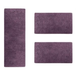 Karat - Descente de lit Barcelona Violet 1 tapis 67 x 250 cm + 2 tapis 67 x 140 cm