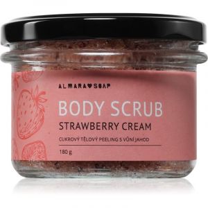 Almara Soap Body Scrub K&ouml;rper-Peeling mit Zucker bei Cellulite mit Duft Strawberry Cream 180 g