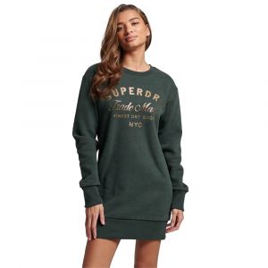 Superdry Robe sweat en jersey à logo métallisé femme Luxe