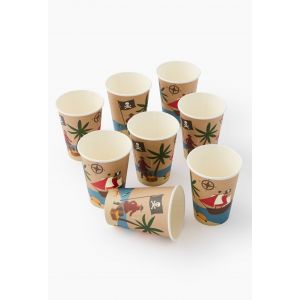 Lot de 8 Gobelets en Papier Pirate - 205 ml