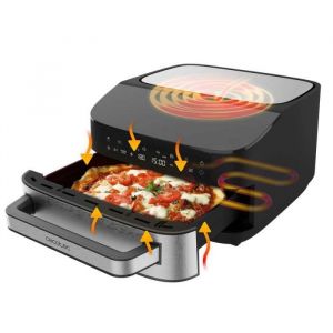 Cecotec Four Électrique pour Pizza de 7L Pizza&Fry 7000. 2200W, Pizzas de 13 Pouces, Écran Tactile, 8 Programmes, Température Réglable 40-230ºC, Pierre à Pizza, Résistances Supérieure et Inférieure