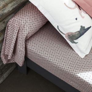 Taie de traversin coton CHATS - rose