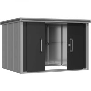 GFP - Abri de jardin en métal 291x221x212 cm Abri de jardin à toit plat avec porte coulissante en anthracite Abri étanche à l'eau - anthracite