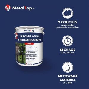 Peinture Acier Antico - Metaltop - Gris granit - RAL 7026 - Bombe 400mL