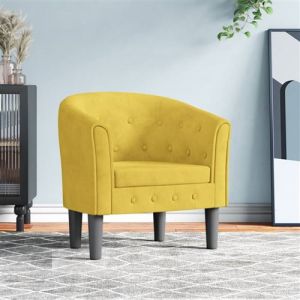 VidaXL Fauteuil cabriolet jaune velours