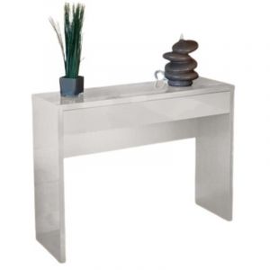 Console d'entr&eacute;e ARENA avec tiroir coloris blanc brillant &ndash; Dimensions 109 x 81 x 34 cm