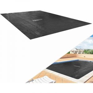 Arebos Pool bâche/Couverture Solaire | Bâche Solaire carrée Ø 5,49x2,74m Noir | Bâche Solaire épaisseur 120 µm | Chauffage de Piscine pour Chauffer l'eau | Bâche Thermique | Bâche Solaire de Piscine