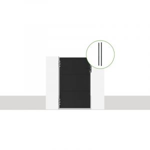 Casanoov - Portillon acier nali 100 x 160cm + 2 poteaux acier dario Noir Mat
