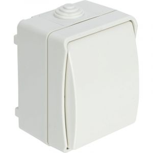 Debflex Interrupteur Va et Vient IP54 - Interrupteur Etanche pour Pose en Saillie - Idéal Garage, Cave, Atelier, Extérieur Abrité - Blanc