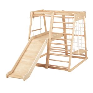 Sunny Tour d'escalade avec toboggan, balançoire en bois, beige