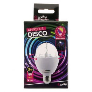 Elexity Ampoule LED multicolore 3W E27 rotative effet Disco