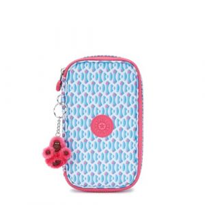 Kipling 50 PENS Étui à crayons de taille moyenne, pochettes, étuis, Dreamy Geo C (Bleu)