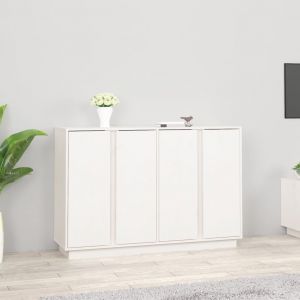 VidaXL Buffet Blanc 120x35x80 cm Bois massif de pin