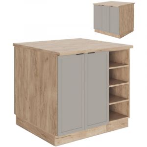 Vicco - lot de cuisine Fame-Line, GrisBeige, 90 cm sans plan de travail