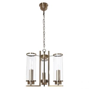 Image de Lampe Suspendue Verdi M&eacute;tal Patin&eacute; Verre Transparent