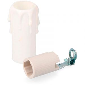 EDM - Douille courte en porcelaine pour bougie (emball&eacute;e) 44120 [E3-E44121]