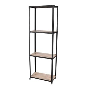 Urban living Bibliothèque industrielle 4 Etagères Factory - 30 x H. 180 cm - Marron naturel