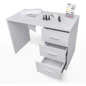 Image de Bodyline alth And M age Table de manucure et de reconstruction des ongles avec aspirateur Floral et tiroirs