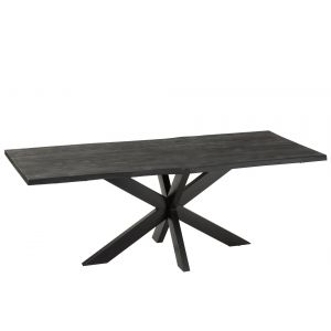 Hellin Table de Repas en Bois "Gérard" 200cm Noir