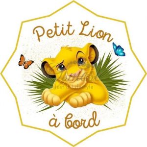 Autocollant bébé à bord - Petit roi Lion (Simba)