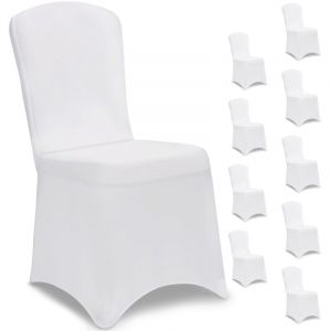 Housse de chaise, lot de 10, blanc
