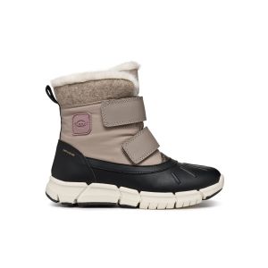 Geox J FLEXYPER Girl B AB Botte de Neige, DK Beige/Black, 39 EU