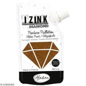 Image de Aladine Peinture pailletée Izink Diamond - Marron - 80 ml